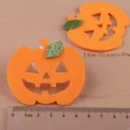 Halloween Filz Kürbis Haarklammer DIY Zubehör, orange Plüsch Deko mit Glitzer Blatt. - Dunkelorange Kürbis (Halbfertig)