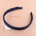 Dunkelblaues Stoffhaarband mit weißem Netzblumen-Accessoire für DIY-Haarstyling und Alltagsmode - Dunkelmarineblau Kleines Blumen Stirnband (S2-3)