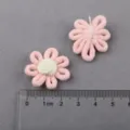 Handmade fabric flower DIY accessory in pink and white, perfect for clothing and hair decorations. - Champagne