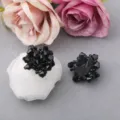 Handgemachte schwarze Kristallperlen Blumen DIY Zubehör für Kinder Haarschmuck Kleidung. - Tiefschwarzes Kristall