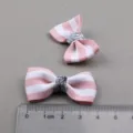 Rosa weiße gestreifte Schleife DIY Haarschmuck, niedliches Stoff Haarband Bastelmaterial Kinder. - Lotos-Rosa R2-1