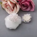 DIY Perlen Kristall Blume Aufnäher Variante, Handgemachte Haarschmuck Applikation für Schuhe - Großes Weißes Kristall