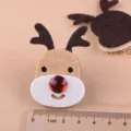 Weihnachten Rentier Filz Flicken DIY Bastelzubehör mit rotem Strass-Nase für Haarnadeln - Weihnachtsrentier (Strassnase) / Kastanienbraun