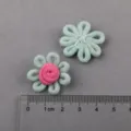 Handmade DIY fabric flower accessories small floral charms for hair clips clothing decor - Bean Green