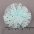 Base de disco de flor de tela de estrella de malla brillante verde menta accesorio para el pelo - Verde Claro Semielaborado (668)