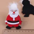 Weihnachtsmann Filz DIY Bastelzubehör, rot-weiße Weihnachts Haarspange und Kuchendekoration. - Weihnachtsmann / Bonbonrot