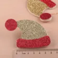 Glitzernde Weihnachtshut DIY Haarschmuck Flicken, funkelndes rot gold Schaumstoff Basteldekor. - Weihnachtsmütze Patch / Hellglänzendes Gold