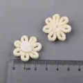 Handmade fabric flower DIY accessories for clothing, shoes and hair decoration crafts. - Beige