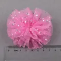 Base de flor de tul rosa DIY accesorio para el pelo manualidades con estrellas plateadas. - Melocotón Oscuro Semielaborado (668)