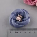 Blaues Organza Blume DIY Zubehör, Stoff Haarspange Schuhblume Bastelmaterial Variante. - Glänzendes Königsblau