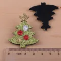 Weihnachtsbaum Glitzer Filz Aufnäher DIY Bastelzubehör Feiertagsdeko Handarbeit Material - Weihnachtsbaum Patch / Hellarmeegrün