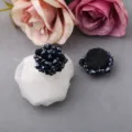 DIY Kristall Perlen Blume Zubehör Schwarz Handgemachte Haar Schuhe Dekor Basteln - Marineblauer Kristall