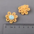 Handmade fabric flower accessories DIY hair clips shoe decorations 19 colors supplies - Yellow