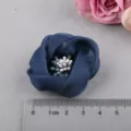 Dunkelblaue Wolkengarn handgemachte Blume DIY Zubehör, Stoffblume für Haarnadeln Schuhe. - Dunkelblau