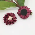 DIY Mikrofaser Blume Haar Zubehör handgemachte Handyhülle dekoratives Material Bastelbedarf - Gänseblümchen Halbzeug (B1-5) / Helles Weinrot