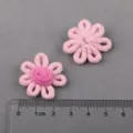Handmade pink fabric flower DIY accessories, cute floral charms for hair clips and shoes. - Pink