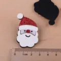 Weihnachten Weihnachtsmann Filz Aufnäher DIY Haarschmuck Bastelmaterial, rot weiß glitzernd. - Weihnachtsmann / Transluzentes Weiß