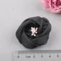 Schwarze Stoff Kamelie Blume DIY handgemachte Schuh Blume Haarschmuck Bastelbedarf - Fluoreszierendes Schwarz