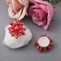Rote Kristall handgemachte DIY Blumen Zubehör für Kinder Haarschmuck Schuhe Handwerk - Rotes Großes Kristall