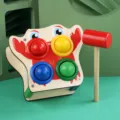 Giocattolo da battere in legno per prima infanzia abbinamento colori martello educativo - Stile Granchio