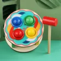 Gioco in legno per bambini banco da picchiare con martello e palline colorate educative - Stile A Palla da Martellare