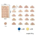 Set di giocattoli educativi in legno per bambini con tavola numerica e palline colorate. - Stile Nuvola