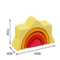 Giocattolo impilabile arcobaleno in legno per bambini, puzzle di riconoscimento colori e forme. - Colore Sole