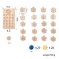 Giocattolo educativo in legno per bambini, set di forme di foglia d'acero, peso totale 140g. - Stile Foglia