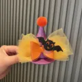 Halloween Bat Hair Clip Kids Cute Purple Hat Orange Bow Tulle Festival Party Hairpin - Orange U4-3 Clip