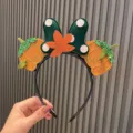 Halloween Pumpkin Maple Leaf Headband Cosplay Party Hair Hoop Festive Photo Prop - Orange-Red Pumpkin Leaf Style