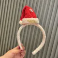 Weihnachten Kinder rote Weihnachtsmütze Haarreif für Feiertag Party Kostüm süßer Haarschmuck - Rot (A9-4)