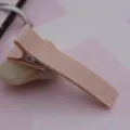 Nahaufnahme eines 5 cm langen rosa bandummantelten Haarklammer-Details für DIY-Haarschmuck. - 4.8cm / Champagner
