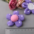 DIY fabric flower hair accessories purple polka dot floral handmade craft materials SKU - Purple Semi-Finished B1-2