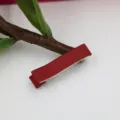 Rotes Band Haarspange DIY handgemachte Haaraccessoires doppelte Zinke Krokodilklemme - 4.8cm / Burgunderrot