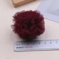 Dunkelroter Netzball DIY Material, flauschiger Tüll-Pompon für Haarschmuck und Textilhandwerk. - L / Burgunderrot