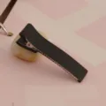 5cm schwarze stoffummantelte Haarklammer, Doppelzinken Entenschnabel Haarschmuck DIY Material. - 4.8cm / Schwarz
