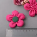 DIY handmade fabric flower accessories pink cloth floral pieces for hair clips and brooches crafting. - Purplish Red Semi-Finished W1-4