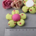 DIY fabric flower accessories for hair clips brooches handmade crafts material decor - Fluorescent Green Semi-Finished B1-2