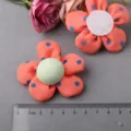 DIY fabric flower hair accessory, orange polka dot craft flower for clothing decoration SKU - Orange Red Semi-Finished B1-2