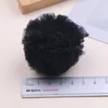 Schwarzer Netz Pompom Ball DIY Handgemachte Haarspange Zubehör Kleidung Bastelbedarf - L / Schwarz
