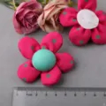 DIY pink polka dot fabric flower accessory, handmade craft material for hairwear and clothing. - Deep Rose Red Semi-Finished B1-2