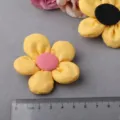 DIY fabric flower accessories yellow petal handmade floral patches for clothing crafts - Yellow Semi-Finished W1-4