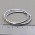Silver glitter hair tie DIY hair accessory with gold metal tube, versatile ponytail band. - Silver Metal Clasp