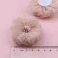 Beige Netzstoff Blumen DIY Zubehör handgemachte handwerkliche Haarschmuckteile. - Halbfabrikat (F2-3) / 1 Stück / Camel