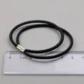 Black hair elastic tie with metal connector for women daily ponytails and DIY crafting accessories. - Elegant Black Thin Double Style