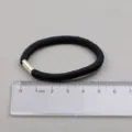 Black elastic hair tie with gold metal tube ponytail holder simple daily hair accessory sku - Coffee Black Medium Metal Clasp