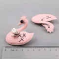 Schlanke rosa Stoff Schwan Haarspange DIY Handarbeit Accessoire fuer schoene Damen. - Rosa