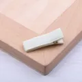 Minimalistische stoffummantelte Entenschnabel Haarklammer schlichte einfarbige Haarspange - 3.5cm Vollumhüllt / Milchweiß