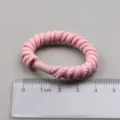 Rosa gewebter Haargummi Pferdeschwanzhalter mit Lederverbindung für Damen Alltagskleidung - Rosa Dickes Geflochtenes Modell