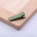 Grüne stoffbezogene Entenschnabel Haarklammer, einfarbige Haarspange für den täglichen Look. - 3.5cm Vollumhüllt / Hell-Armeegrün